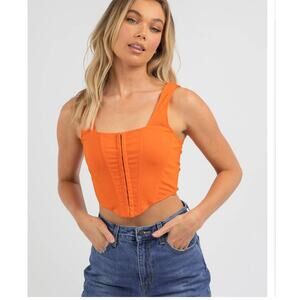 NWT Ava Ever Corset Top Orange 6